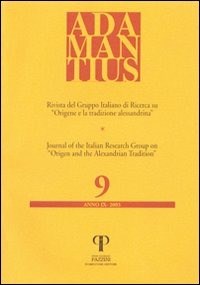 Adamantius. Notiziario del Gruppo italiano di ricerca su «Origene e la tradizione alessandrina». Vol. 9 - - wuz.it